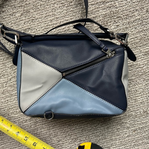 Blue Puzzle Bag Fashion Geometric Crossbody in Light Blue, Navy - Picture 4 of 15